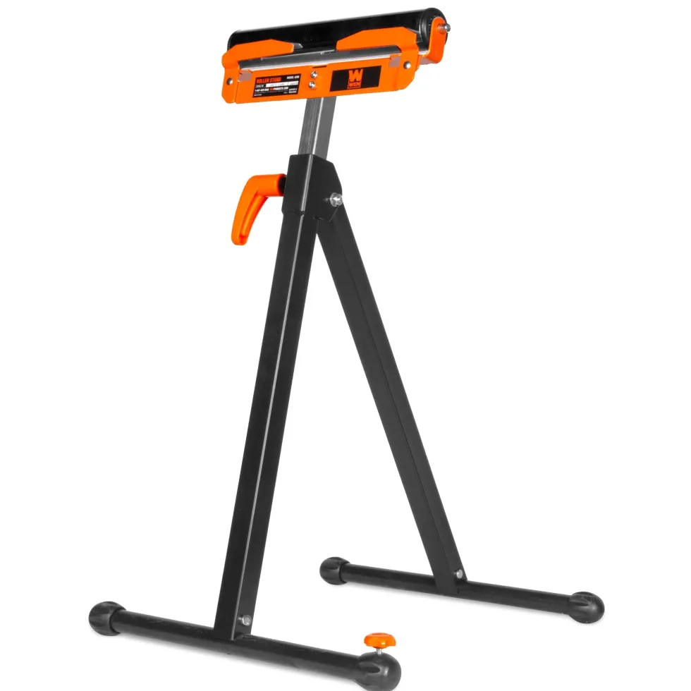 WEN 4289-2 Adjustable Roller Stands with Edge Guide, Two Pack, 500-Pound Capacity