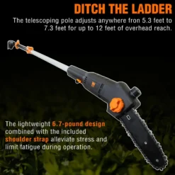 WEN 4019 6-Amp 8-Inch Electric Telescoping Pole Saw