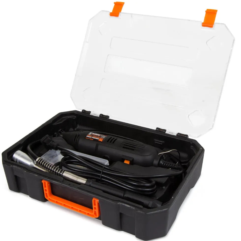 WEN 23103 1-Amp Variable Speed Rotary Tool with 100+ Accessories, Carrying Case and Flex Shaft