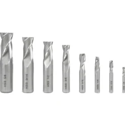 WEN 33108A 8-Piece 2-Flute HSS End Mill Set for Milling Machines