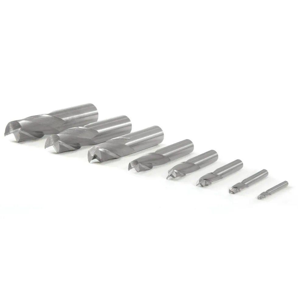 WEN 33108A 8-Piece 2-Flute HSS End Mill Set for Milling Machines