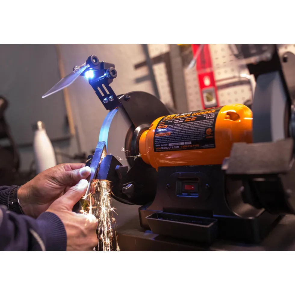 WEN BG4282 4.8-Amp 8-Inch Single Speed Bench Grinder with LED Work Lights