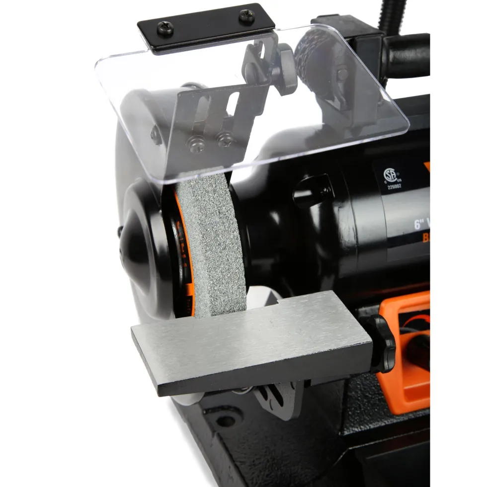 WEN BG625V 2.5-Amp 6-Inch Variable Speed Bench Grinder with Flexible Work Light