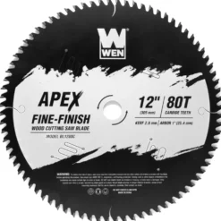 WEN BL1280C Apex 12-Inch 80-Tooth Carbide-Tipped Fine-Finish Industrial-Grade Woodworking Saw Blade with Cool-Cut Coating