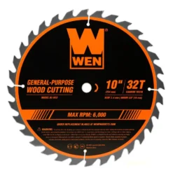 WEN BL1032-2 10-Inch 32-Tooth and 60-Tooth Carbide-Tipped Professional Woodworking Saw Blade Set, Two Pack