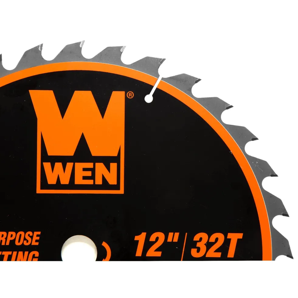 WEN BL1232-2 12-Inch 32-Tooth and 80-Tooth Carbide-Tipped Professional Woodworking Saw Blade Set, Two Pack