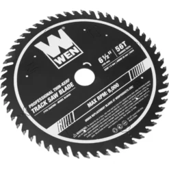 WEN BL6556 6.5-Inch 56-Tooth Carbide-Tipped Thin-Kerf Professional ATAFR Track Saw Blade with PTFE Coating