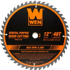 WEN BL1248 12-Inch 48-Tooth Carbide-Tipped Professional Woodworking Saw Blade for Miter Saws and Table Saws