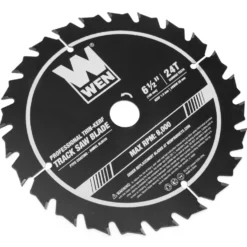 WEN BL6525 6.5-Inch 24-Tooth Carbide-Tipped Thin-Kerf Professional Track Saw Blade with PTFE Coating