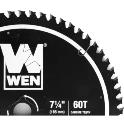 WEN BL0760 7.25-Inch 60-Tooth Carbide-Tipped Professional Ultra Fine-Finish Circular Saw Blade with Cool-Cut Coating