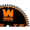 WEN BL1060 10-Inch 60-Tooth Fine-Finish Professional Woodworking Saw Blade for Miter Saws and Table Saws