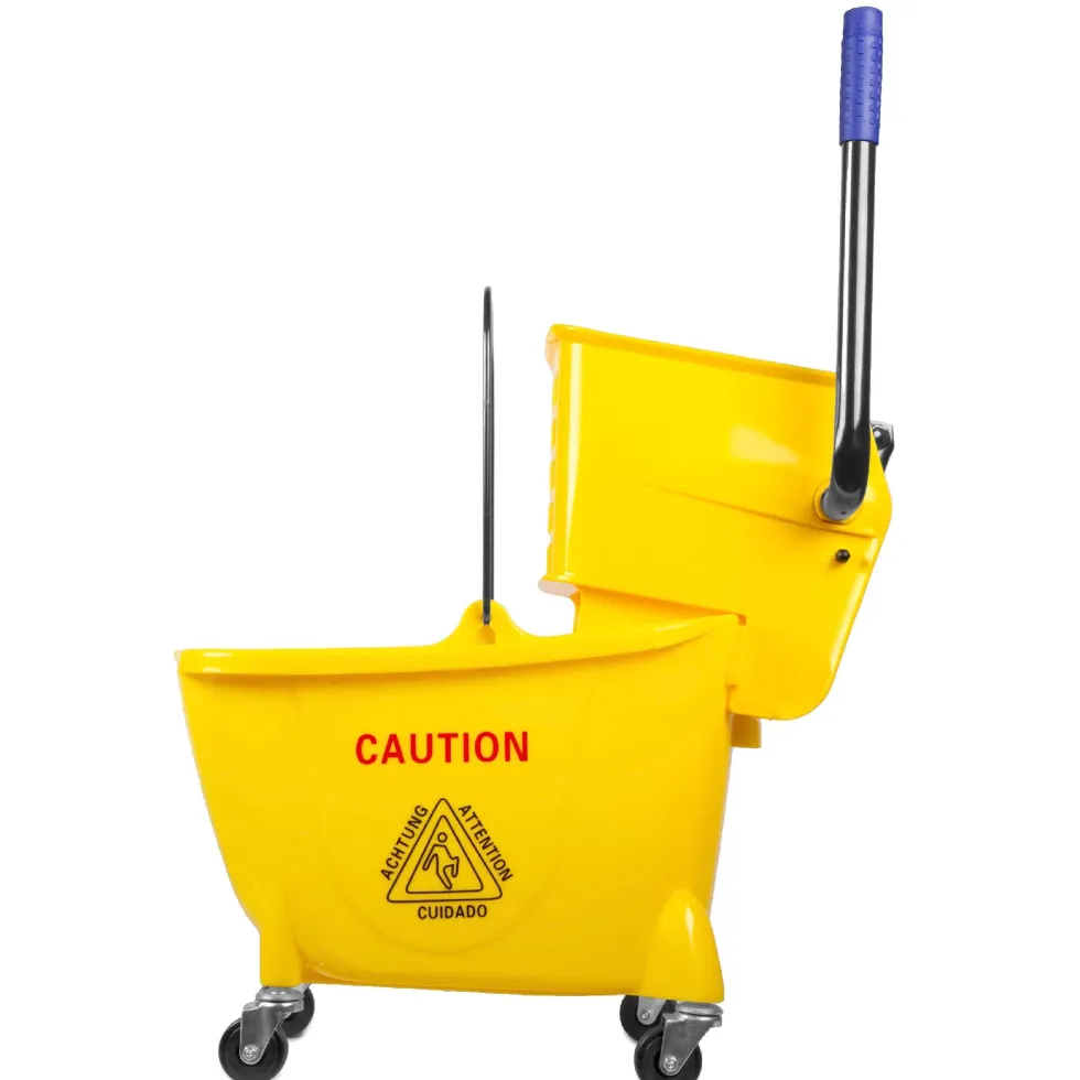 WEN 73034B Rolling Mop Bucket with Down Press Wringer, 26-Quart Capacity