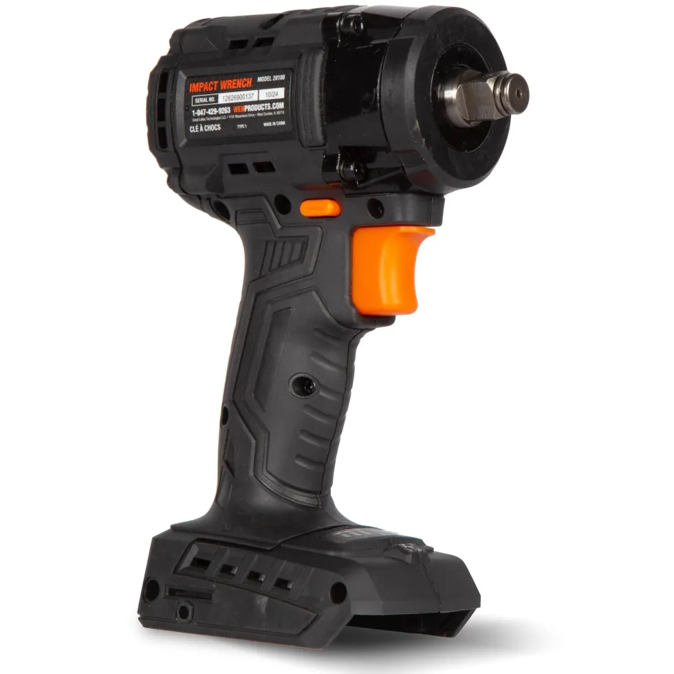 WEN 20108BT 20V Max Brushless Cordless Compact 1/2-Inch Impact Wrench with SmartStop (Tool Only – Battery Not Included)