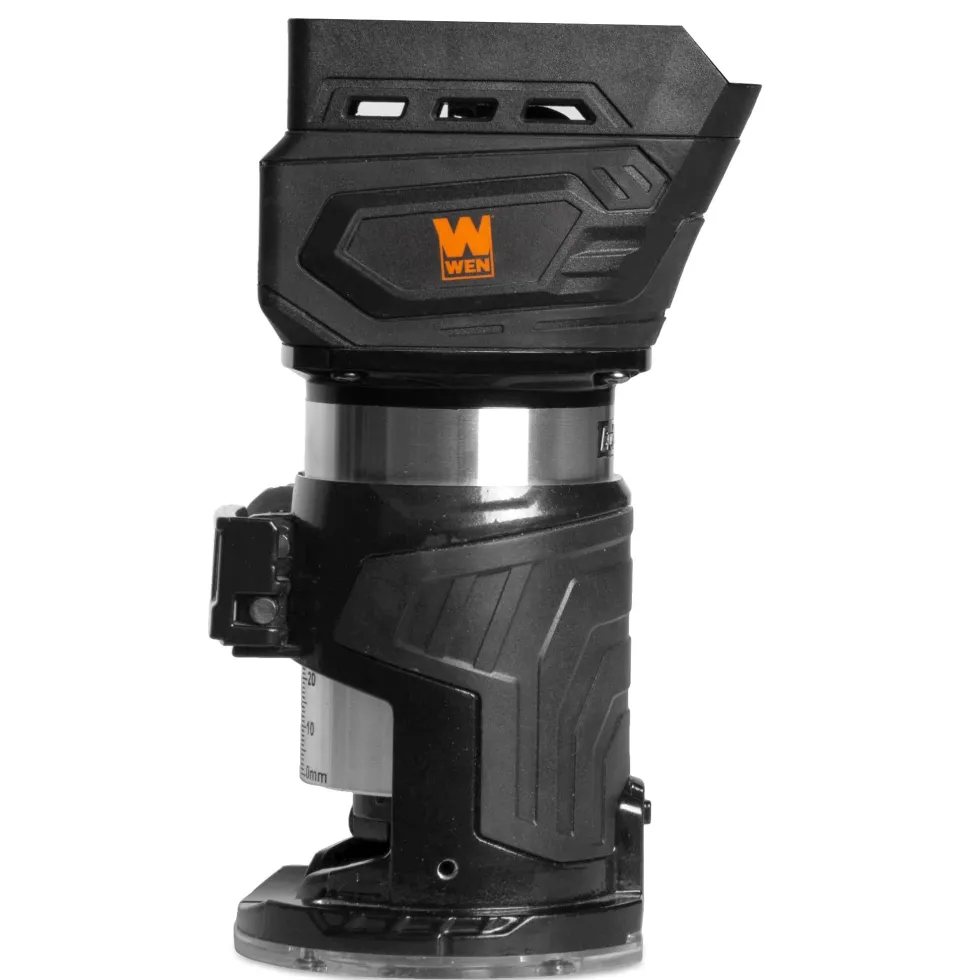 WEN 20610BT 20V Max Cordless Brushless Compact Trim Router with Fixed Base (Tool Only – Battery Not Included)