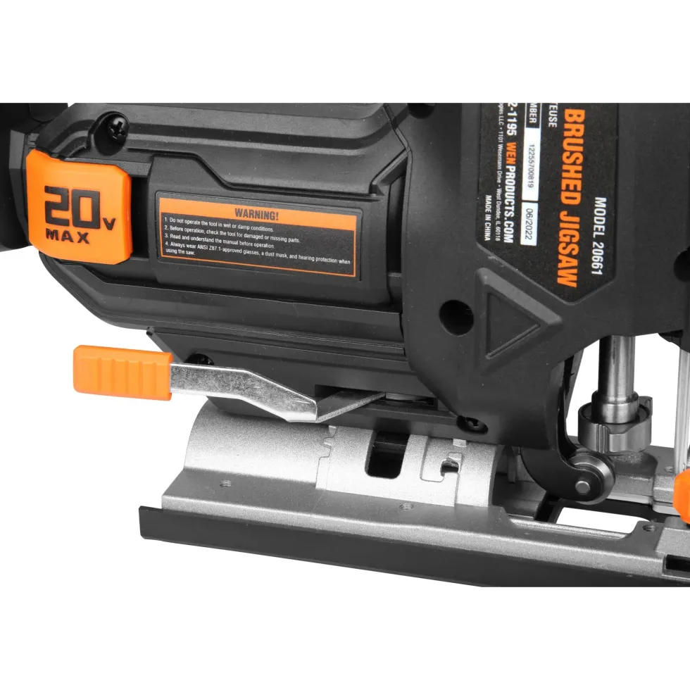 WEN 20661BT 20V Max Cordless Jigsaw (Tool Only – Battery Not Included)