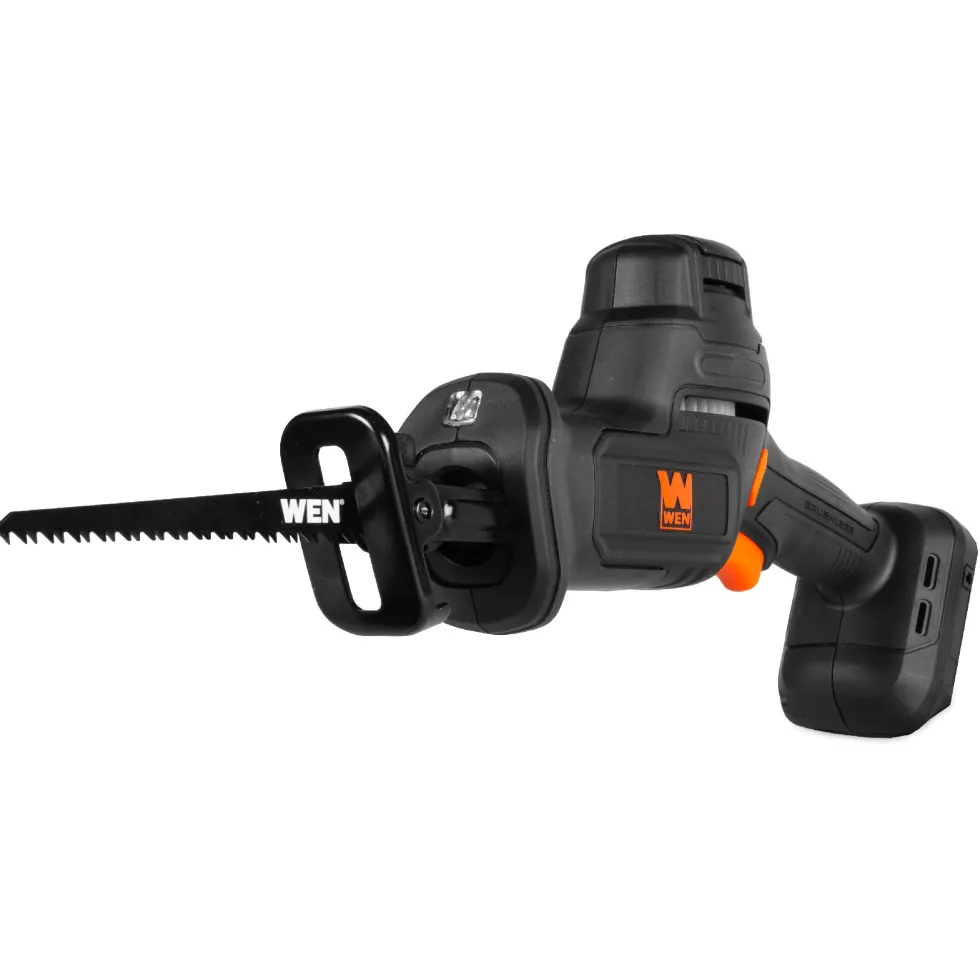 WEN 20631BT 20V Max Cordless Reciprocating Saw, Brushless Compact One-Handed Design (Tool Only – Battery Not Included)