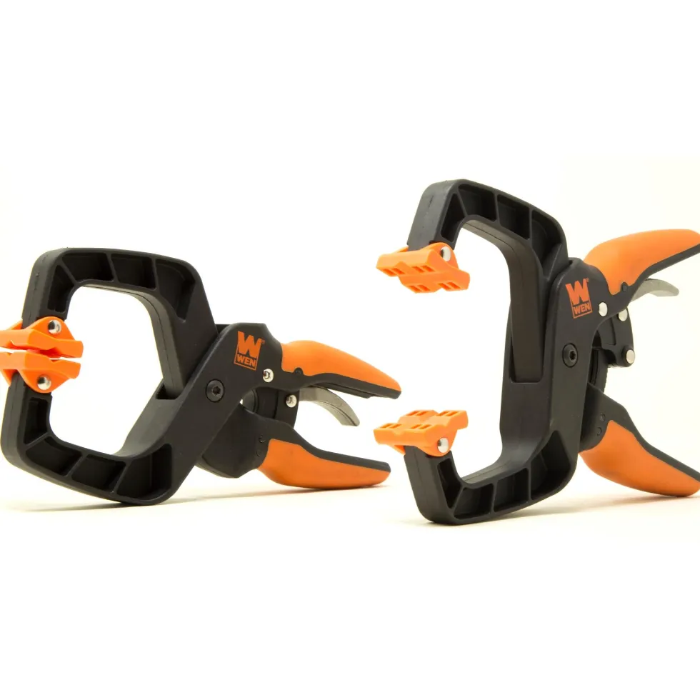 WEN CLH226 Quick-Release Ratcheting Hand Clamps with 2-Inch Jaw Opening and 2-Inch Throat, 2 Pack