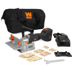 WEN 20648 Cordless Plate and Biscuit Joiner Kit with 20V Max 4.0Ah Battery and Charger