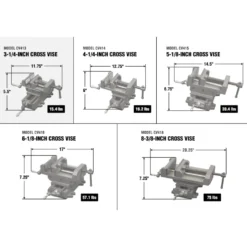 WEN CV413 3.25 in. Compound Cross Slide Industrial Strength Benchtop and Drill Press Vise