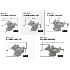 WEN CV414 4.25 in. Compound Cross Slide Industrial Strength Benchtop and Drill Press Vise