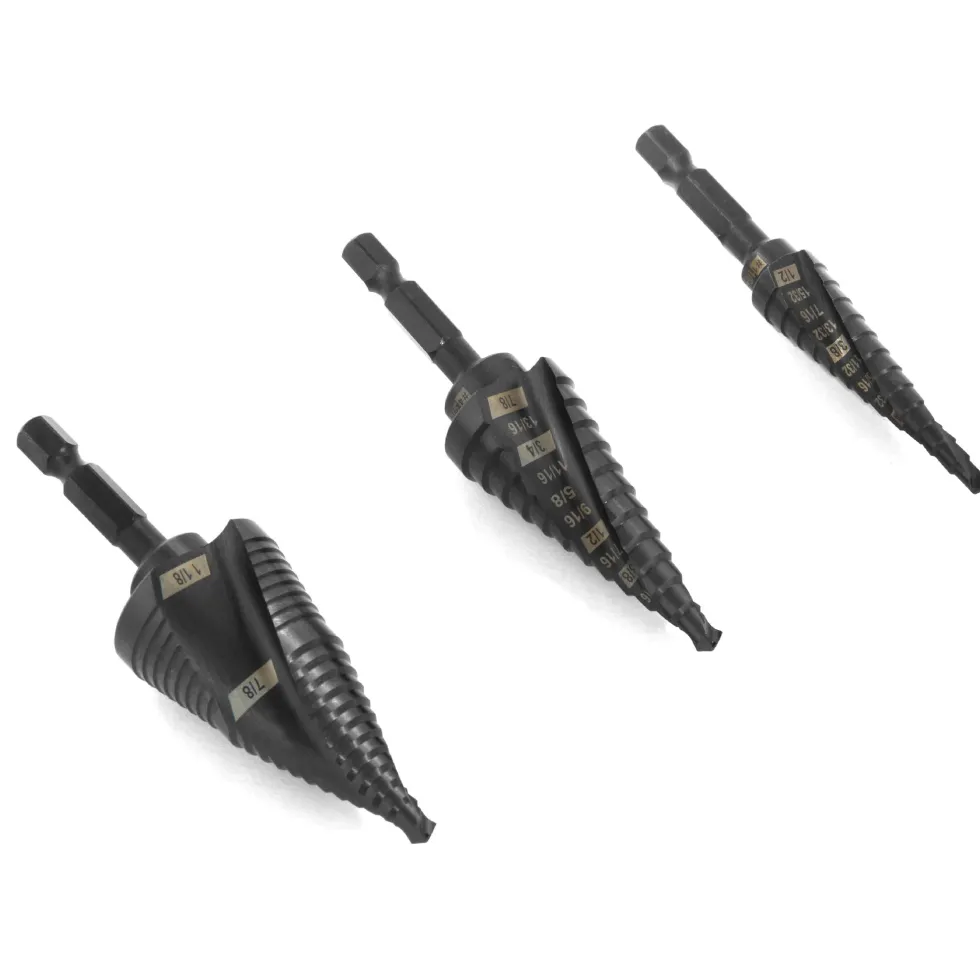 WEN DB149X 3-Piece Impact-Duty Titanium Step Drill Bit Set with #1, #4, and #9 Step Drill Bits