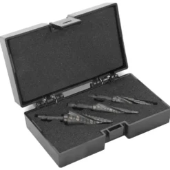 WEN DB124X 3-Piece Impact-Duty Titanium Step Drill Bit Set with #1, #2, and #4 Step Drill Bits