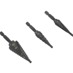 WEN DB124X 3-Piece Impact-Duty Titanium Step Drill Bit Set with #1, #2, and #4 Step Drill Bits
