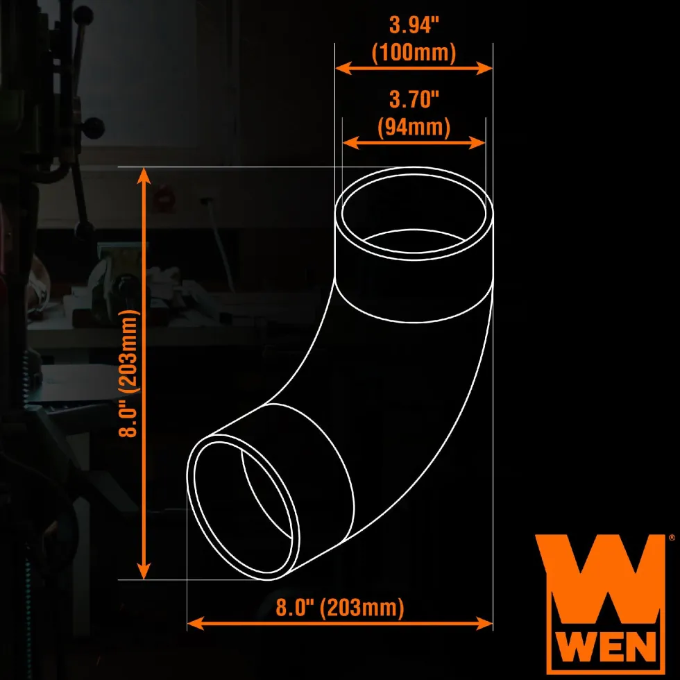 WEN DCA004 4-Inch Elbow Connection Adapter for Dust Collection Systems