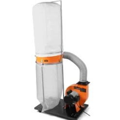 WEN DC1300 1,300 CFM 14-Amp 5-Micron Woodworking Dust Collector with 50-Gallon Collection Bag and Mobile Base