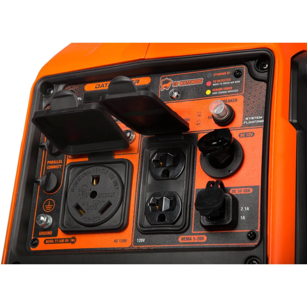 WEN DF360iX Quiet and Lightweight 3600-Watt Dual Fuel RV-Ready Portable Inverter Generator with Fuel Shut Off and CO Watchdog