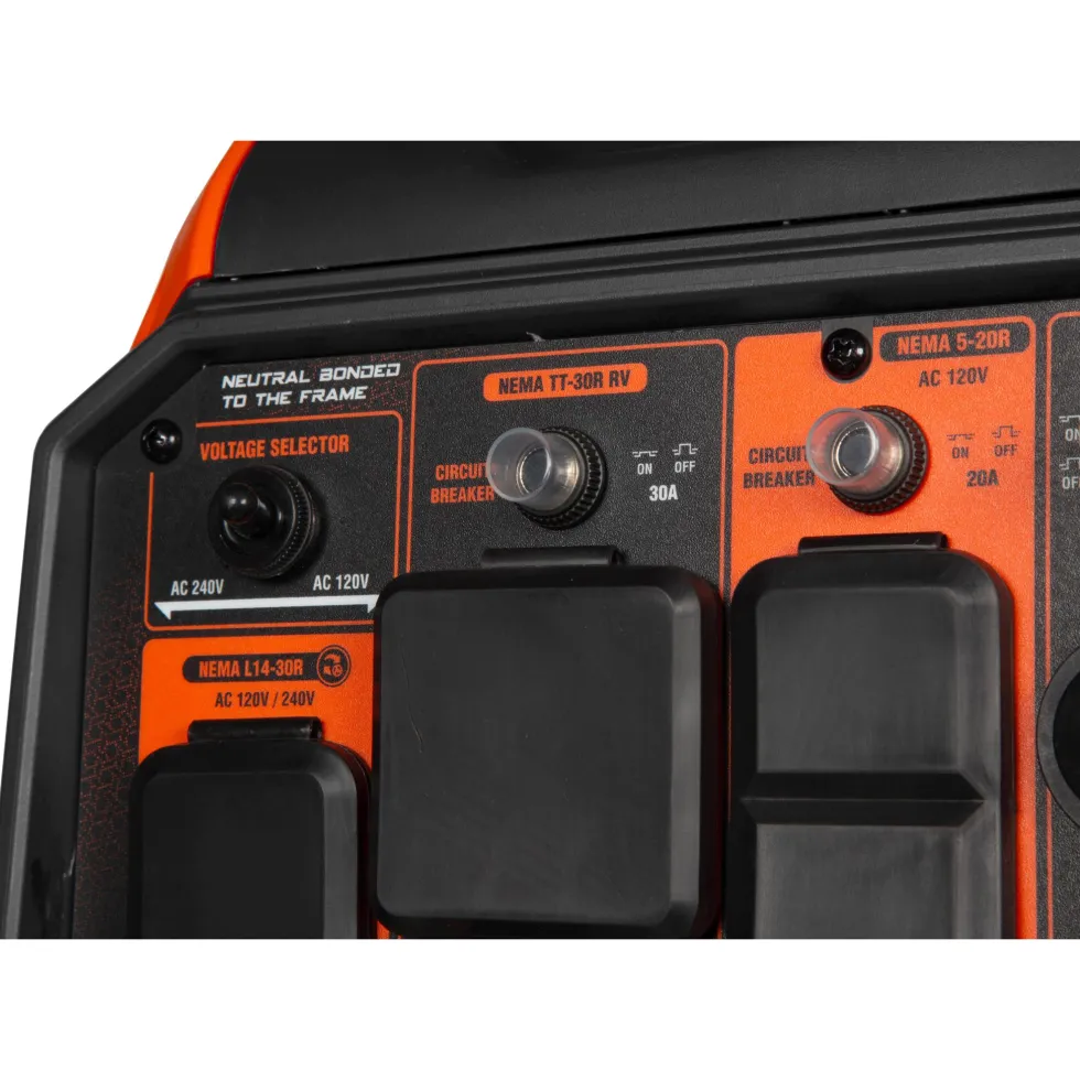 WEN DF680iX Quiet 6800-Watt Dual Fuel RV-Ready Electric Start Portable Inverter Generator with Fuel Shut Off and CO Watchdog for Electric Vehicle Backup