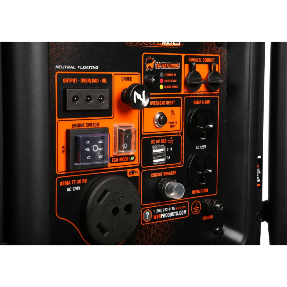 WEN DF402iX RV-Ready 4000-Watt Dual Fuel Open Frame Inverter Generator with CO Shutdown Sensor