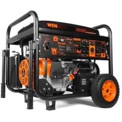 WEN DF1200X 12000-Watt 120-Volt/240-Volt Dual Fuel Transfer-Switch Ready Electric Start Portable Generator with Wheel Kit and CO Shutdown Sensor