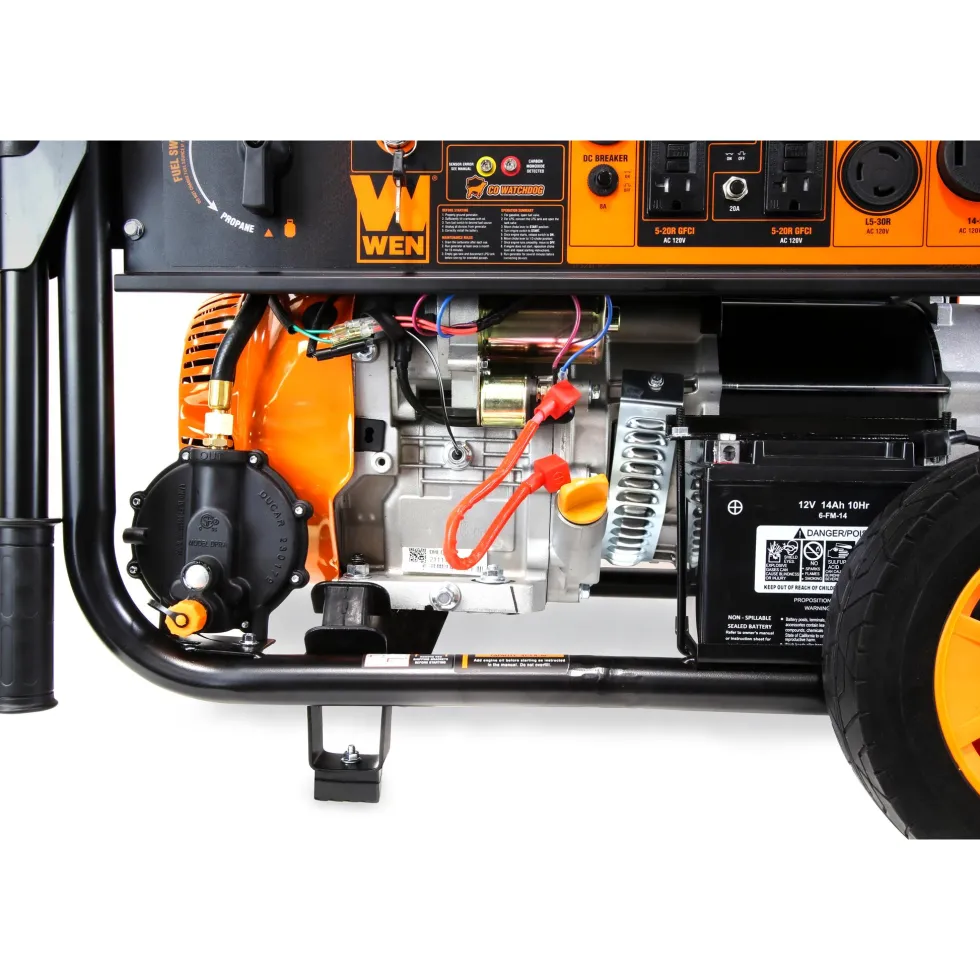 WEN DF1100X 11,000-Watt 120V/240V Dual Fuel Portable Generator with Wheel Kit, Electric Start, and CO Watchdog
