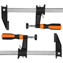 WEN 10236F2 Quick-Adjust 36-Inch Steel Bar Clamps with 2.5-Inch Throat and Micro-Adjustment Handle, Two Pack