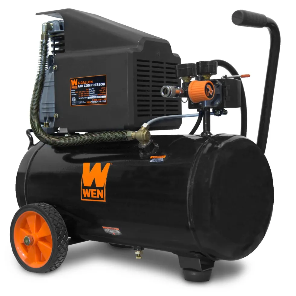 WEN 2287 6-Gallon Oil-Lubricated Portable Horizontal Air Compressor