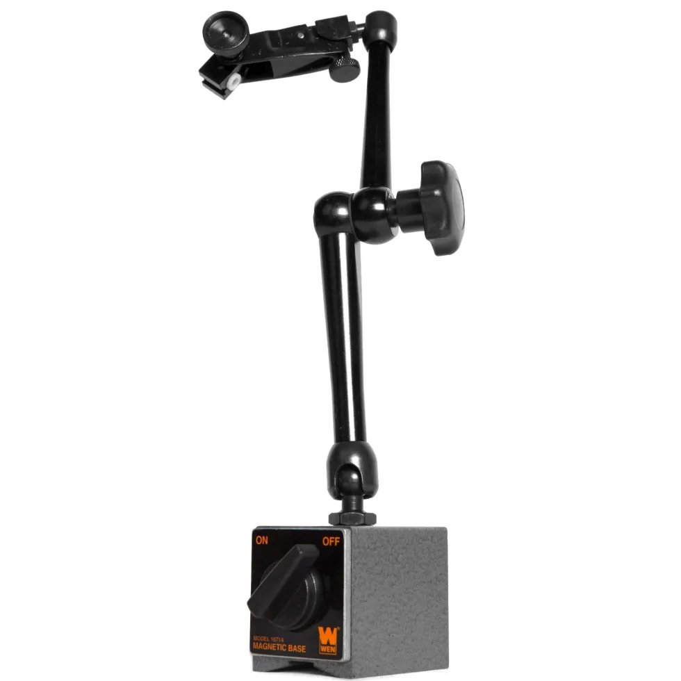 WEN 10714 Industrial Strength Three Segment Magnetic Base for Dial Indicators with Quick Release