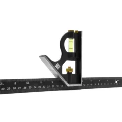 WEN ME144L 12-Inch Aluminum Combination Square with Bubble Level
