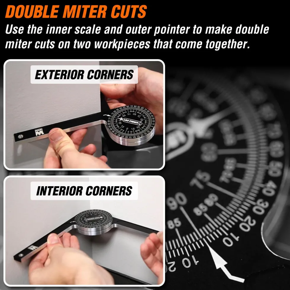 WEN ME175P 7.25-Inch Aluminum Alloy Miter Saw Protractor with Laser-Engraved Scales