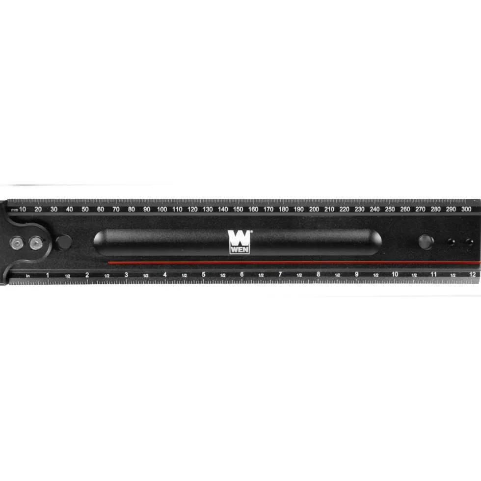 WEN ME812R 12-Inch Measuring Ruler With Hook Stop