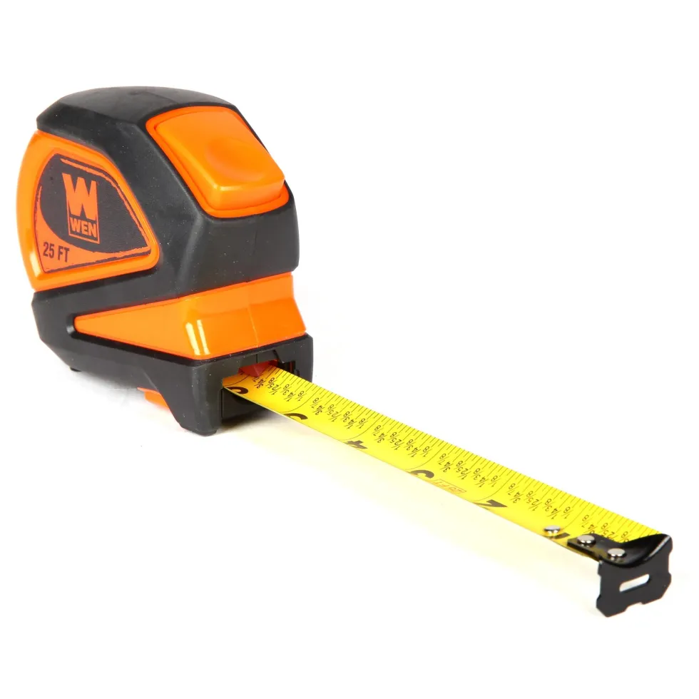 WEN ME425T 25-Foot Measuring Tape with Automatic Brake and Dual-Release Triggers