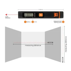 WEN 10110 Multi-Unit Pocket Laser Distance Measure with 32-Foot Range