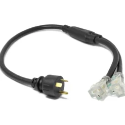 WEN PC3352 3 Feet 10-Gauge SJTW Generator Extension Cord Splitter (converts TT-30R to two 5-20R outlets)