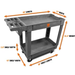 WEN 73009 500-Pound Capacity 40 by 17-Inch Two-Shelf Service Utility Cart