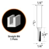 WEN RB003SF 1/4 in. Straight 1-Flute Carbide-Tipped Router Bit with 1/4 in. Shank
