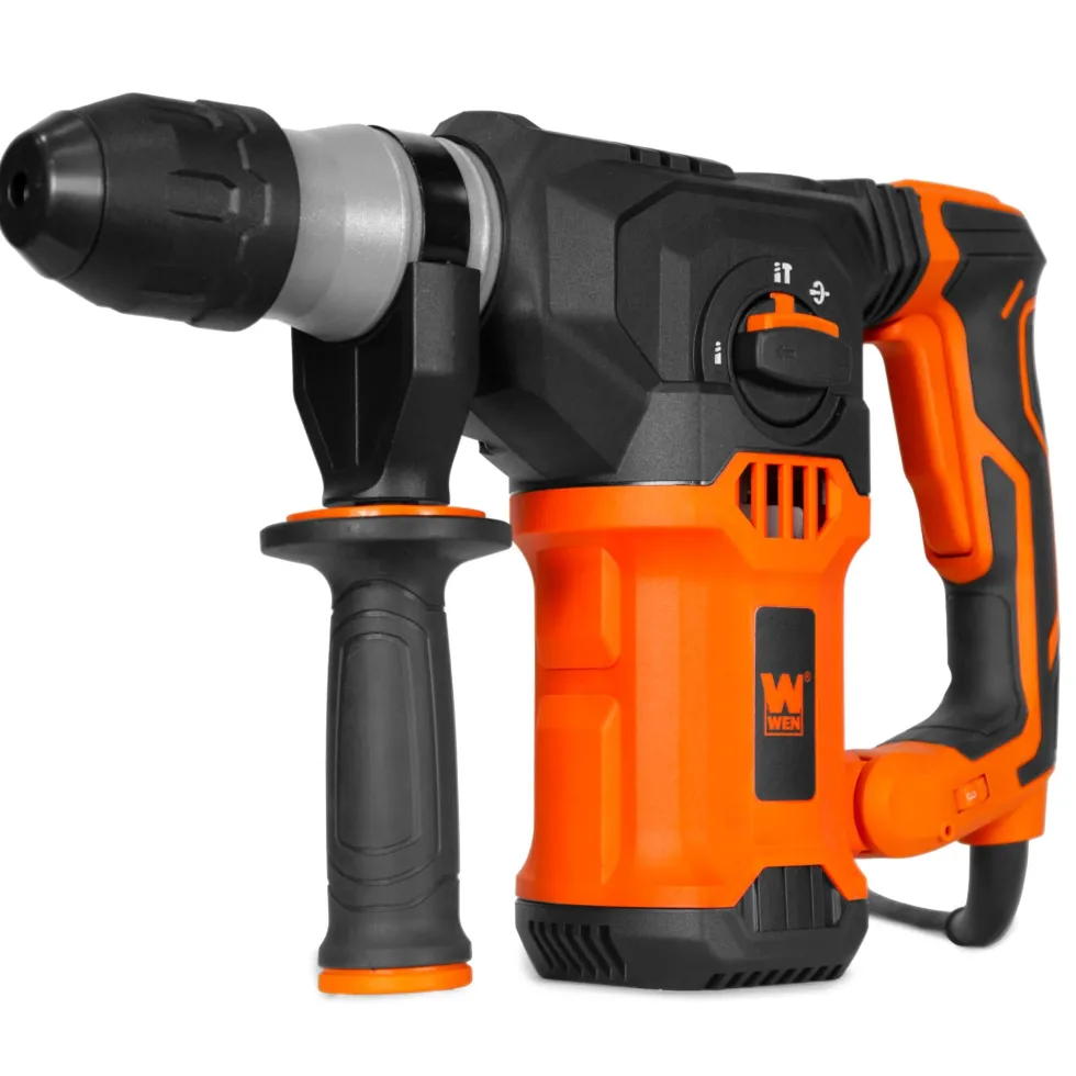 WEN RH1042 12-Amp 1-3/16-Inch Variable Speed SDS Plus Corded Rotary Hammer Kit with Case, Chisels, and Drill Bits