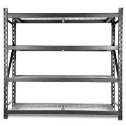 WEN RK7724-4 Four-Tier Industrial Steel Storage Rack with Adjustable Shelving and 8000-Pound Capacity
