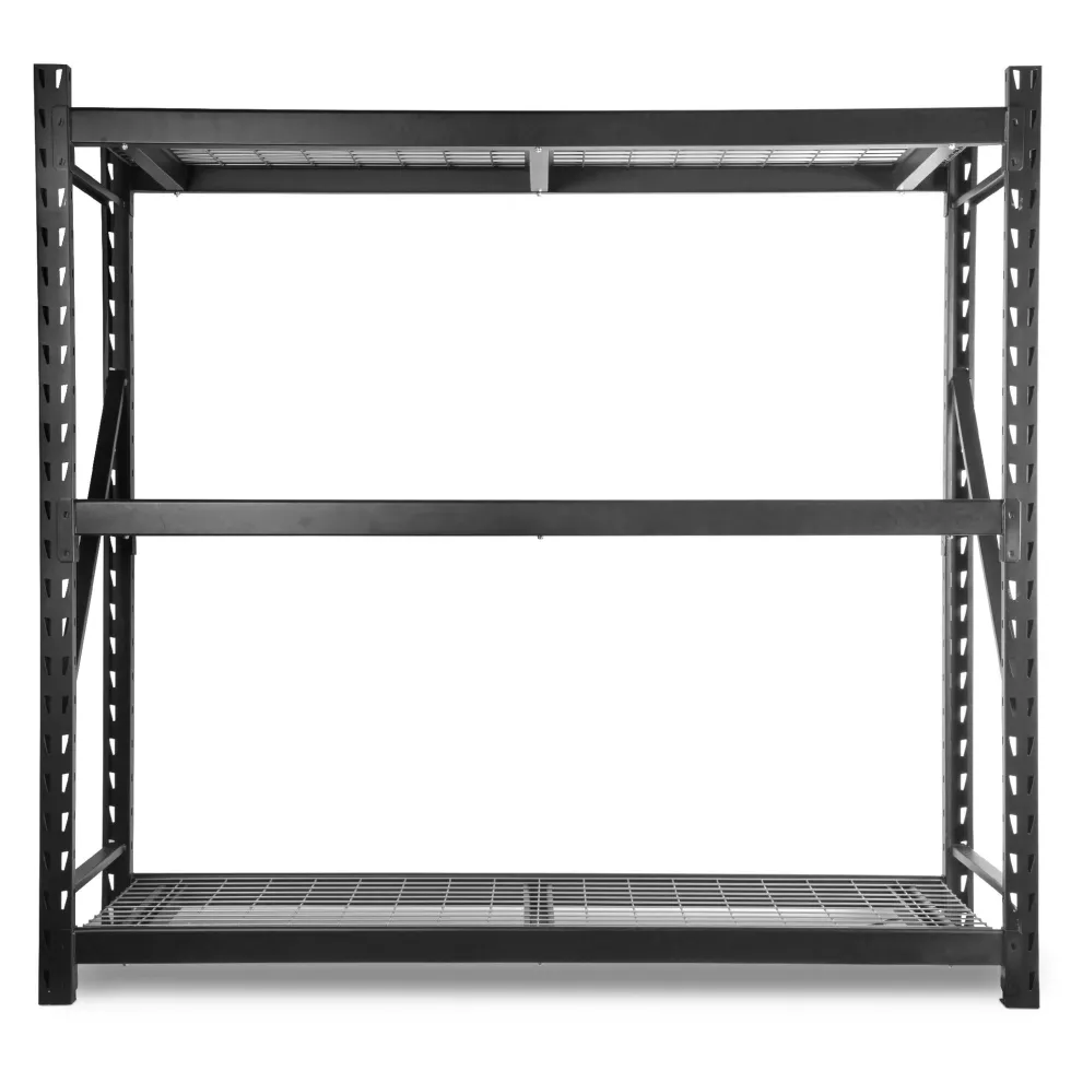 WEN RK7724-3 Three-Tier Industrial Steel Storage Rack with Adjustable Shelving and 6000-Pound Capacity