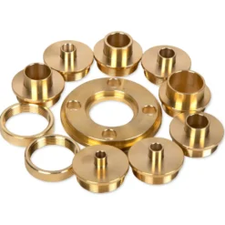 WEN RT011A WEN Solid Brass Router Template and Guide Bushing Set, 1-3/16-Inch Base Plate, 11-Piece Kit