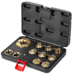 WEN RT011A WEN Solid Brass Router Template and Guide Bushing Set, 1-3/16-Inch Base Plate, 11-Piece Kit
